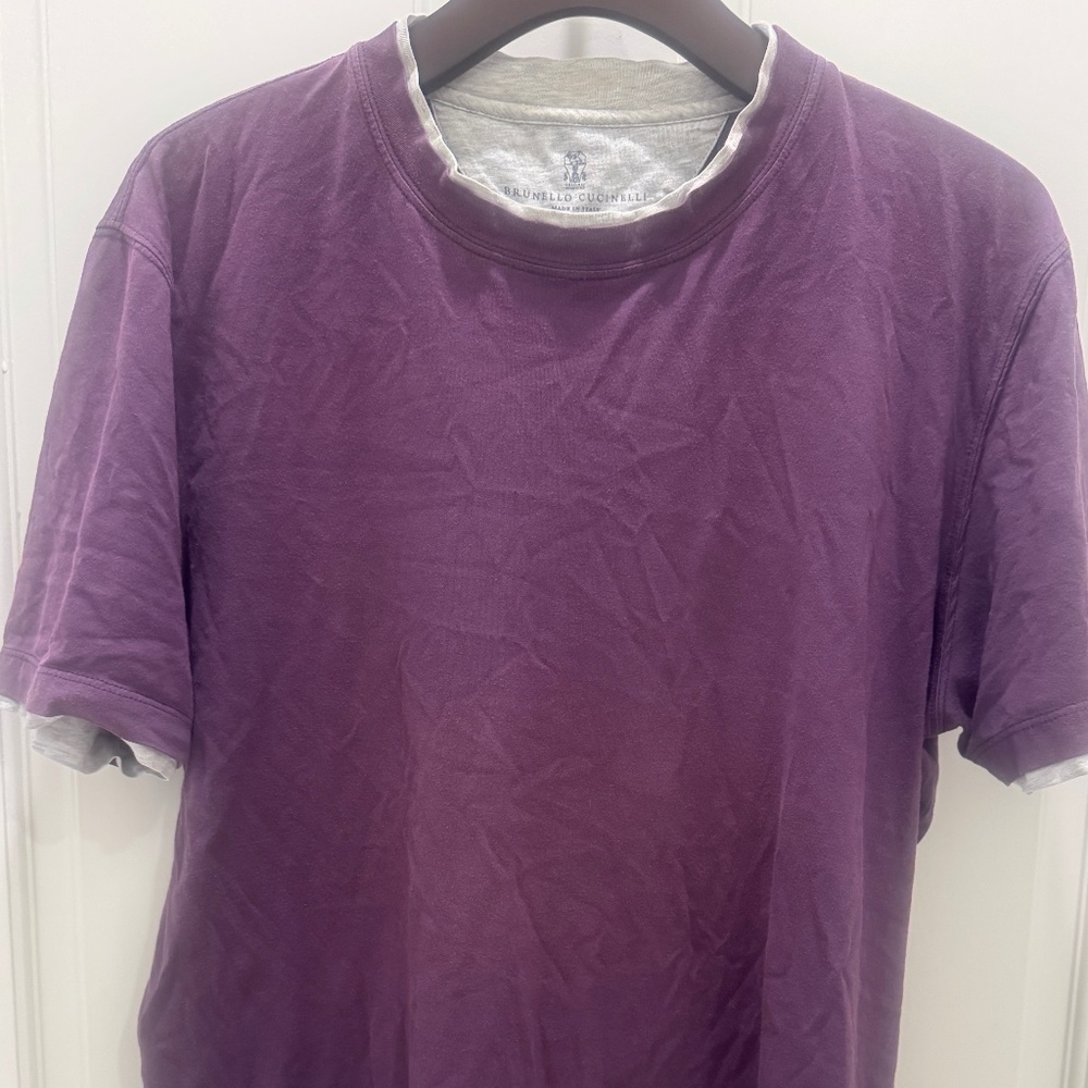Brunello Cucinelli Purple Short Sleeve T-shirt Size L